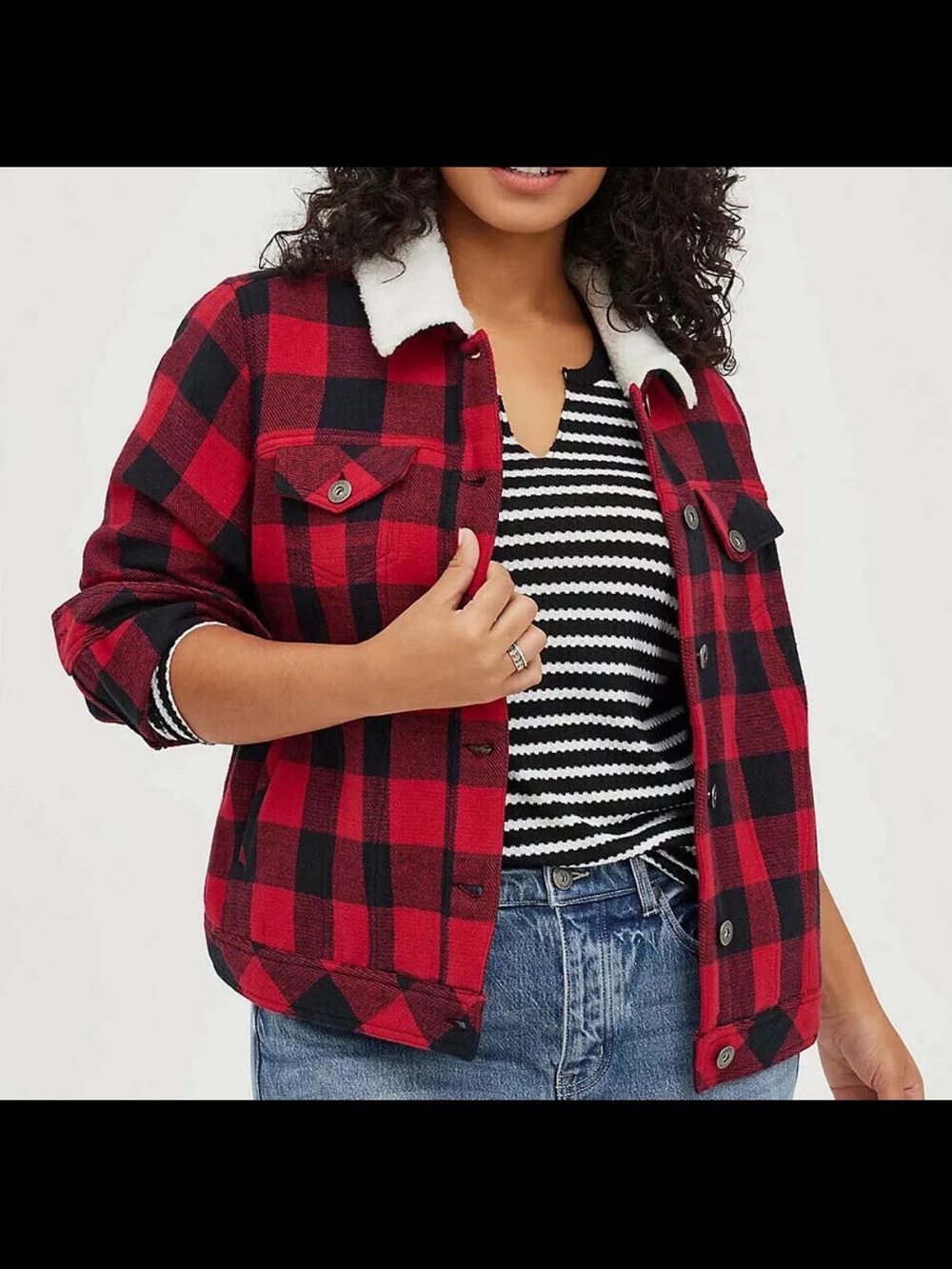 orrid Buffalo plaid trucker jacket size 0 new with tags